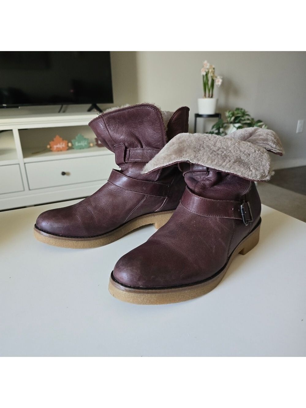 Jones Bootmaker Magenta Leather Ankle Boots Size 40